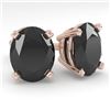 Image 1 : 10 CTW Oval Black Diamond Stud Designer Earrings 14K Rose Gold - REF-216X2T - 38397