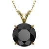 Image 1 : 2.09 CTW Fancy Black VS Diamond Solitaire Necklace 10K Yellow Gold - REF-54R2K - 36813