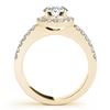 Image 2 : 0.85 CTW Certified VS/SI Diamond Solitaire Halo Ring 18K Yellow Gold - REF-155T5X - 26735