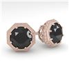 Image 1 : 2.0 CTW Black Diamond Stud Solitaire Earrings 18K Rose Gold - REF-64T9X - 35978