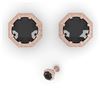 Image 2 : 2.0 CTW Black Diamond Stud Solitaire Earrings 18K Rose Gold - REF-64T9X - 35978