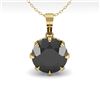 Image 2 : 1 CTW Black Diamond Solitaire Necklace 18K Yellow Gold - REF-45X3T - 35725