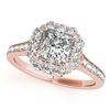 Image 2 : 1.75 CTW Certified VS/SI Princess Diamond 2Pc Set Solitaire Halo 14K Rose Gold - REF-455T8X - 31368