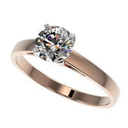 1 CTW Certified H-SI/I Quality Diamond Solitaire Engagement Ring 10K Rose Gold - REF-140T2X - 32982