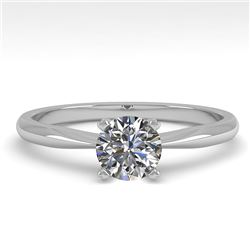 0.50 CTW VS/SI Diamond Engagement Designer Ring 14K White Gold - REF-83M6F - 38446