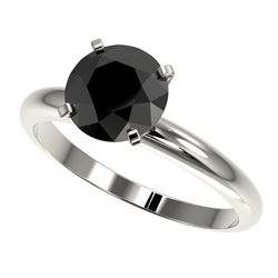 2 CTW Fancy Black VS Diamond Solitaire Engagement Ring 10K White Gold - REF-54X2T - 32935