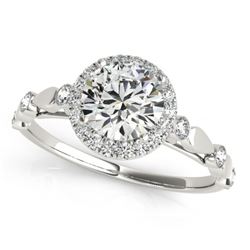 0.75 CTW Certified VS/SI Diamond Solitaire Halo Ring 18K White Gold - REF-121W3H - 26407