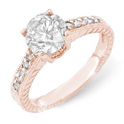 1.05 CTW Certified VS/SI Diamond Solitaire Ring 14K Rose Gold - REF-180W9H - 14074