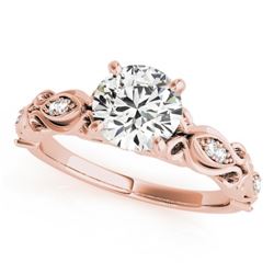 0.85 CTW Certified VS/SI Diamond Solitaire Antique Ring 18K Rose Gold - REF-196N8Y - 27271