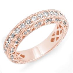 1.10 CTW Certified VS/SI Diamond Band 14K Rose Gold - REF-102F8M - 14312