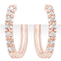 0.40 CTW Certified VS/SI Diamond Earrings 14K Rose Gold - REF-55N3Y - 13858