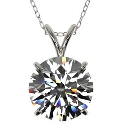 2.50 CTW Certified H-SI/I Quality Diamond Solitaire Necklace 10K White Gold - REF-834F2M - 33240