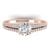 Image 1 : 1.11 CTW Certified VS/SI Diamond Solitaire Art Deco Ring 14K Rose Gold - REF-182M9F - 30304