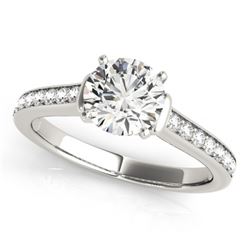 1.5 CTW Certified VS/SI Diamond Solitaire Ring 18K White Gold - REF-385H6W - 27528