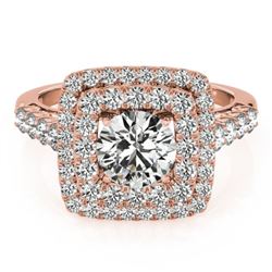 2.3 CTW Certified VS/SI Diamond Solitaire Halo Ring 18K Rose Gold - REF-564N9Y - 27106