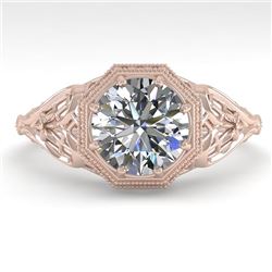 1.50 CTW VS/SI Diamond Solitaire Engagement Ring 18K Rose Gold - REF-547Y6N - 36050