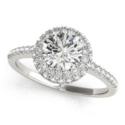 2.15 CTW Certified VS/SI Diamond Solitaire Halo Ring 18K White Gold - REF-597T4X - 26488