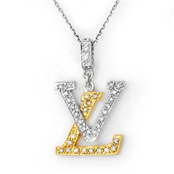 0.33 CTW Certified VS/SI Diamond Necklace 14K 2-Tone Gold - REF-42H2W - 10739