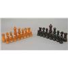 Image 1 : A 19th century Staunton style chess set in rosewood and beech, weighted, in oak case...