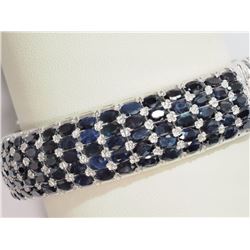 #1-STERLING SILVER SAPPHIRE (95.00CT) BANGLE