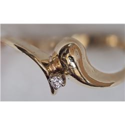 #3-14KT YELLOW GOLD DIAMOND (0.02CT) RING (1.6G)