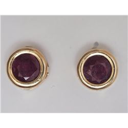#6-14KT YELLOW GOLD RUBY EARRINGS