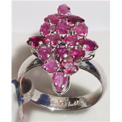#10-STERLING SILVER RUBY(3CT) RING