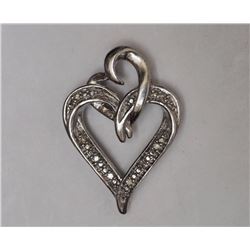 #18-STERLING SILVER DIAMOND (0.07CT) PENDANT