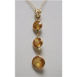 #21-14KT YELLOW GOLD ORANGE SAPPHIRE (2.30CT)