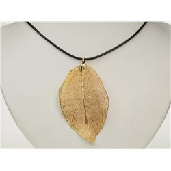 #27-14KT YELLOW GOLD PLATED LEAF
