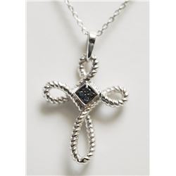 #28-STERLING SILVER  DIAMONDS SWIRL