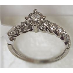 #30-10KT WHITE GOLD DIAMOND (0.20CT) RING