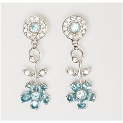 #32-STERLING SILVER FLOWER CUT EARRINGS