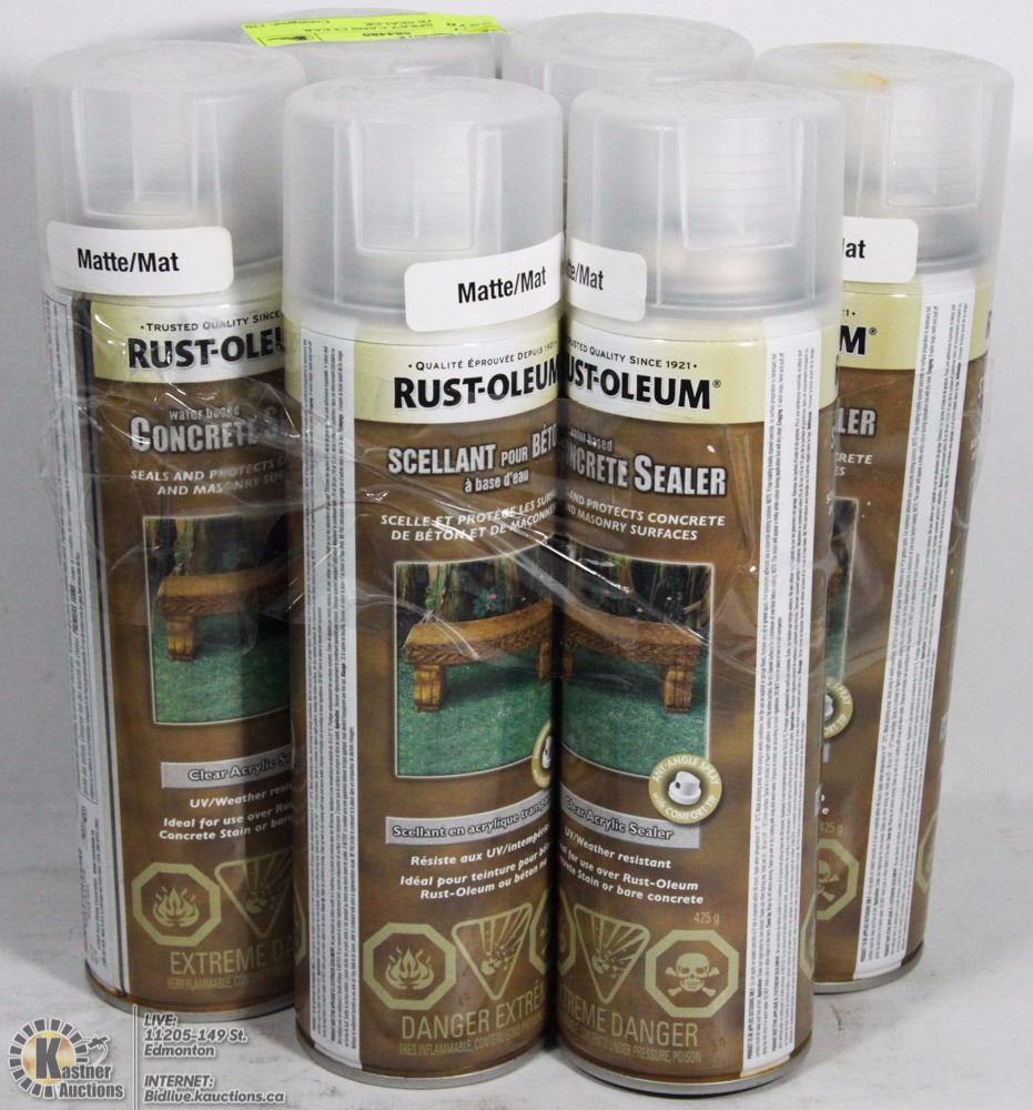LOT OF 6 SPRAY CANS CLEAR CONCRETE SEALER