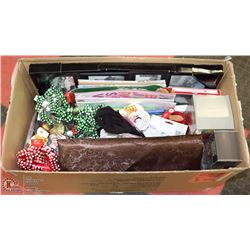 BOX OF SCRAP BOOKING, ART SUPPLIES, MORE