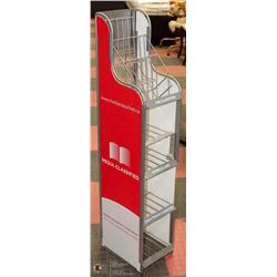 METAL STAND WITH 4 SHELVES.