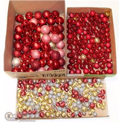 THREE FLATS WITH ASSORTED CHRISTMAS ORNAMENTS