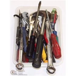 BOX FULL OF HAND TOOLS.
