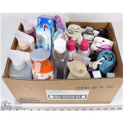 BOX OF NEW PRODUCTS INCL. CLEANING, HAIR