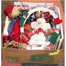 BOX W/NEW CHRISTMAS ITEMS INCL. SINGING