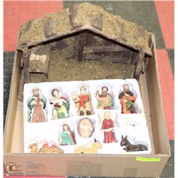 LARGE BOX W/COMPLETE NATIVITY SET -