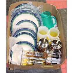BOX W/12-PC DISHWARE SET, NEW COOKING
