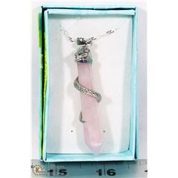 ROSE QUARTZ CHAKRA SEMI PRECIOUS STONE SNAKE
