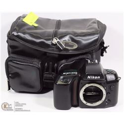 NIKON F70 CAMERA BODY & BAG. NO LENS INCLUDED.