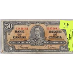1937 CANADIAN $50.00 BILL.