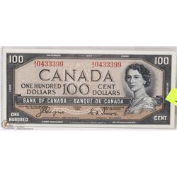 1954 CANADIAN DEVILS FACE $100.00 BILL.