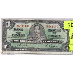 1937 CANADIAN $1.00 BILL.