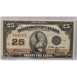 1923 CANADIAN SHINPLASTER.
