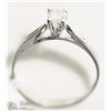 Image 1 : 1) 14KT WHITE GOLD DIAMOND RING