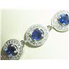 Image 2 : 2) ST. SILVER SAPPHIRE & WHITE STONES BRACELET